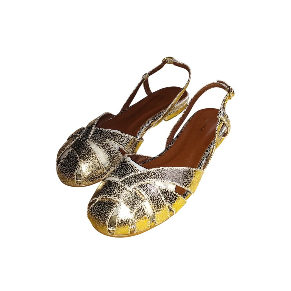 Anonymous Copenhagen Banie Champagne Crackled Metallic Leather Sandal sz8. 53 - Picture 3 of 16